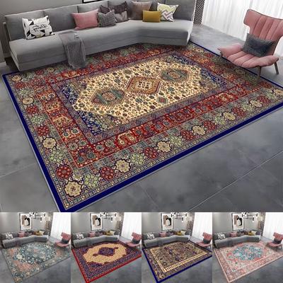 Classic Bohemian Ethnic Style Carpet Foldable Washed Back Living Room Bedroom Carpet Sofa Cushion Door Mat Beautiful and Retro