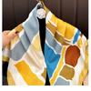 Korean Style Geometric Printed Silk Scarf For Women Summer Fashion