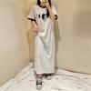 Korean Loose Slimming Plus Size T-Shirt Dress - Women's Versatile Summer 2025 Long Dress