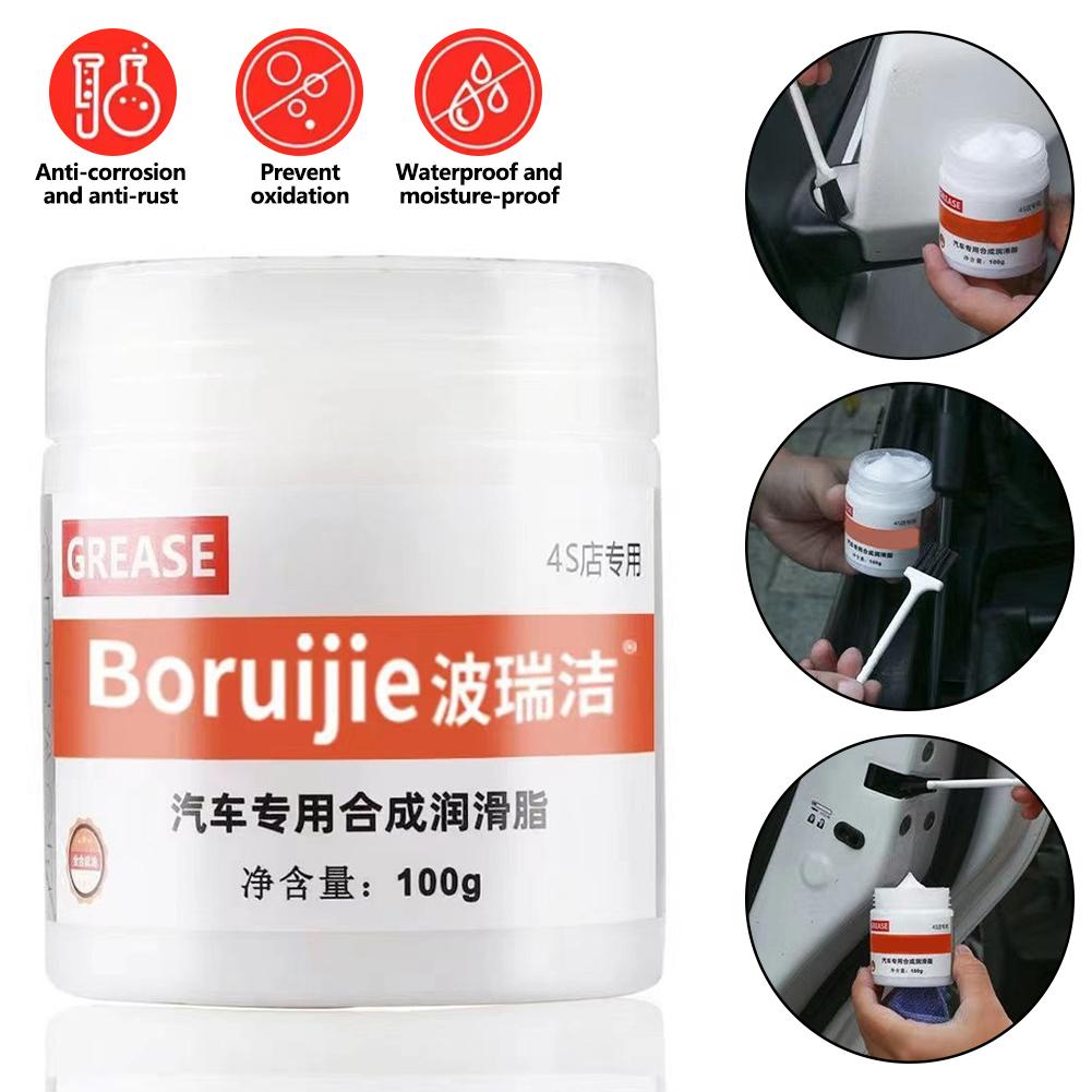 100g Car Maintenance Lubricating Grease Multi-Purpose Slide Rail Oil Hinge & Track Care White Grease Prevents Jamming and Noise