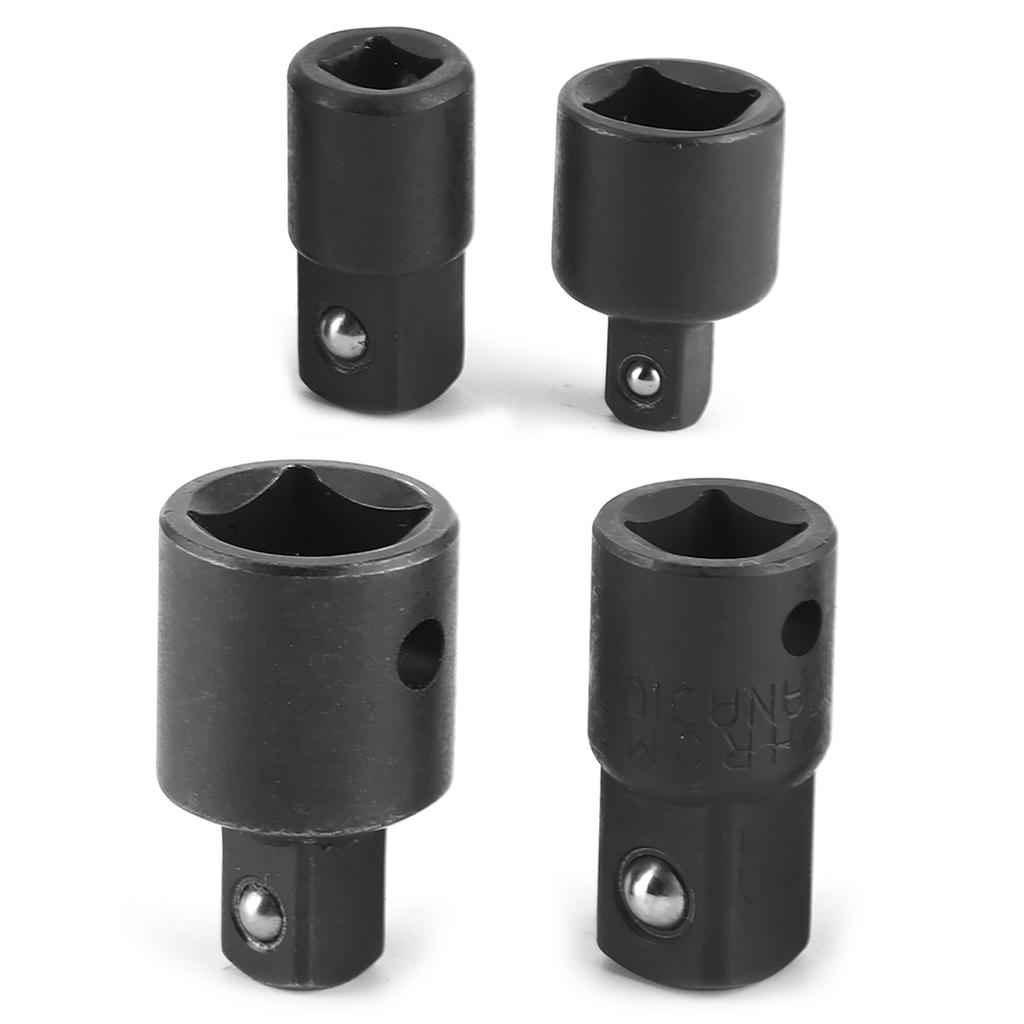4pcs 1Celsius4in 3Celsius8in 1Celsius2in Electric Wrench Sleeve Adapter Converter     Steel Drive Socket Joint(Black )