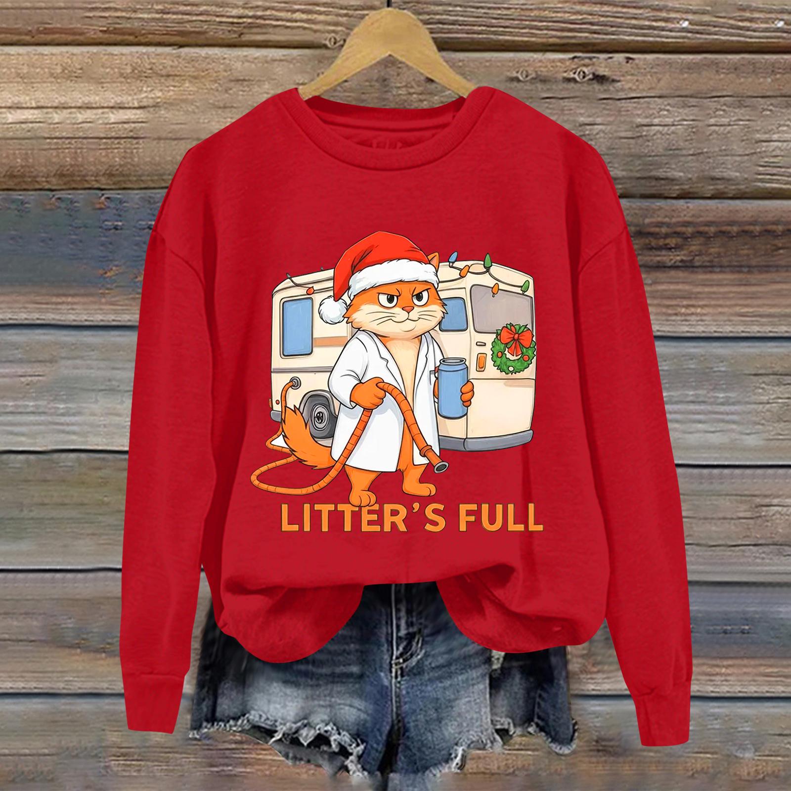 

Женский модный и забавный свитшот с принтом, круглым вырезом и длинными рукавами, повседневный пуловер XL красный