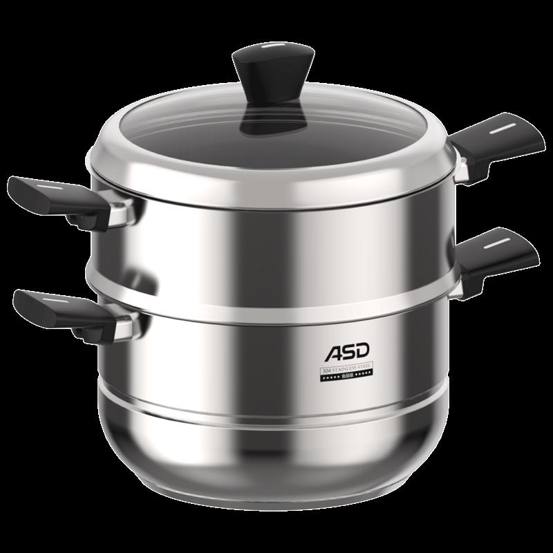 Aishida 22cm 304 Stainless Steel 2-Tier Steamer
