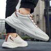 Men's Elastic Running Shoes PU Leather Sneakers Waterproof Outdoor Sports Shoes for Jogging Traveling Anti-slip