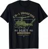 Nuova T-shirt Nera da Veterano Elicottero Iroquois Huey UH-1 Taglia S 4x Casual Cool