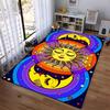 Colorful Sun and Moon Pattern Carpet with Psychedelic Boho Design Suitable for Use As an Anti-slip for Living Room Bedroom Sofas