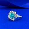 One-Carat Paraiba Blue Jacaranda Pearl Ring Light Luxury
