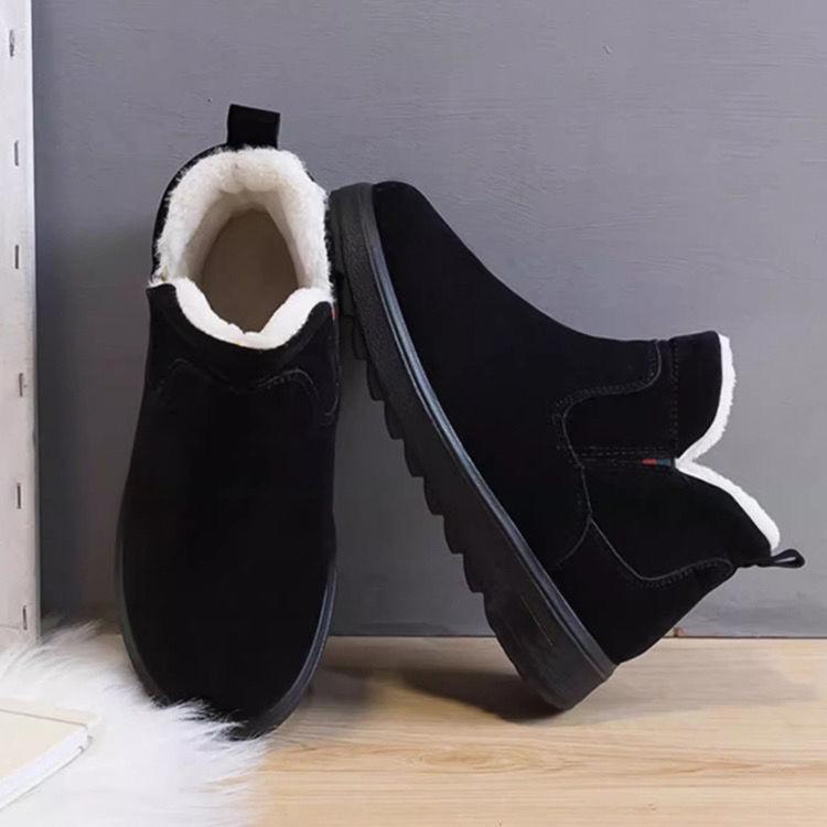 

Женские зимние сапоги осень и зима новые зимние хлопковые сапоги с флисом утолщенные сапоги модные теплые короткие хлопковые туфли нескользящие сапоги 35