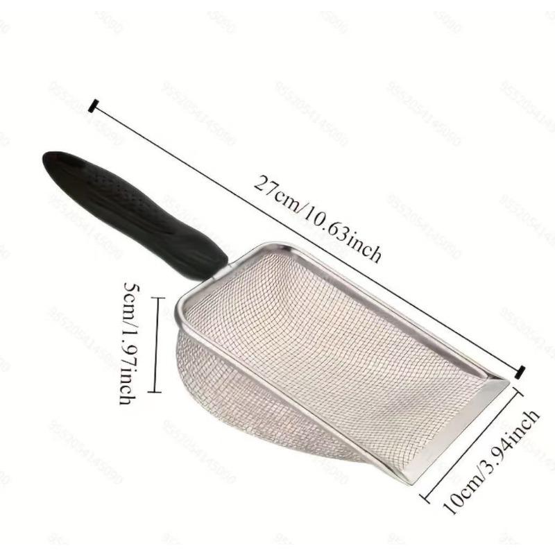 Stainless Steel Cat Litter Shovel Large Fine-pore Bentonite Mesh Shovel for Picking Up Toilet Feces Cat Pet Cleaning Tool