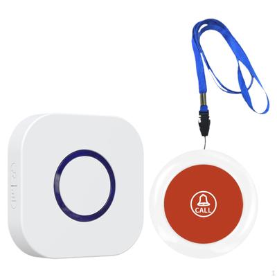 Kabelloser Pager für Pflegekräfte mit Umhängeband, 1-Tasten-Empfänger für Kinder und Senioren