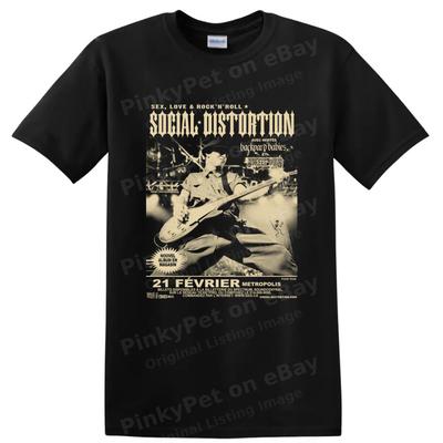 Social Distortion Punk Rock Μπάντα T-Shirt Μουσικό Γραφικό Vintage Μαύρο Συναυλιακό T-Shirt
