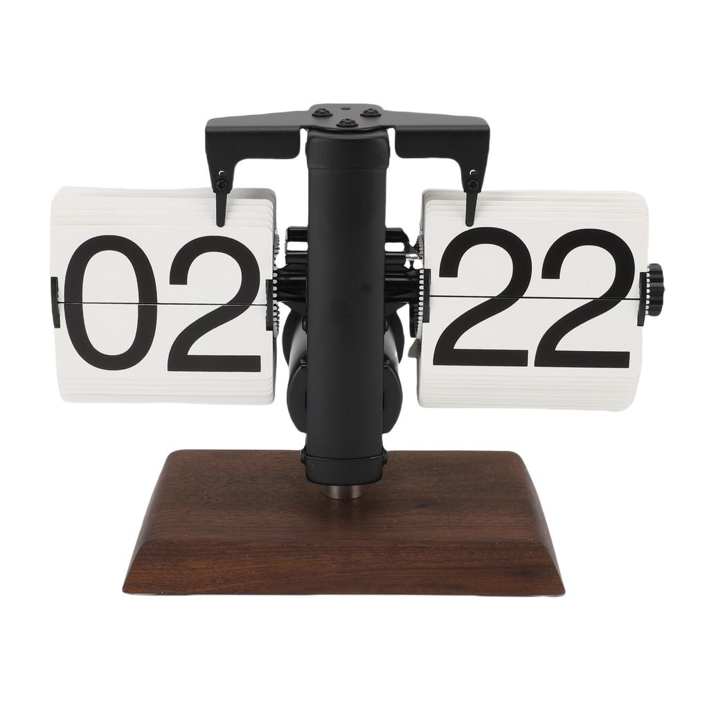 Ceas de Birou cu Clapete Retro Numere Mari Mecanic Automatic Ceas cu Clapete pentru Camera de Zi Birou Acasă