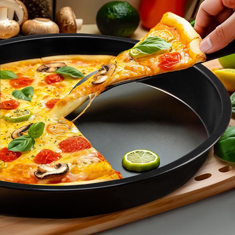 Food-grade Carbon Steel Pizza Tray Home Oven Baking Tray 6/8/9/10-inch Tray Cake Mold Baking Tools Kitchen Accessories