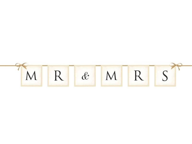 Baner Weselny Mr & Mrs Ok. 77Cm 1 Szt.
