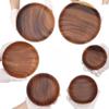 Acacia Wood Dinner Plates for Eating, Wooden Round Charcuterie Boards Serving Bowls for Food Dishes Cheese Dessert Salad
