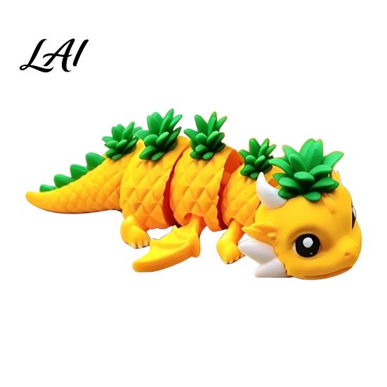 Small Item Storage Jar 3D Printed Pineapple Dragon Figurine Creative Fidget Toys Movable Joints Desk Organizer Toy Flexible Stress Relief Toys for