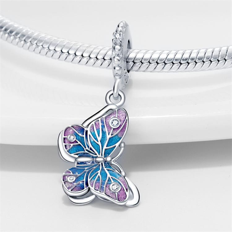 S925 Sterling Silver Sunflower Butterfly Plants Insects Series Charms Beads Fit Original  Bracelets SS925 DIY Jewelry Gifts