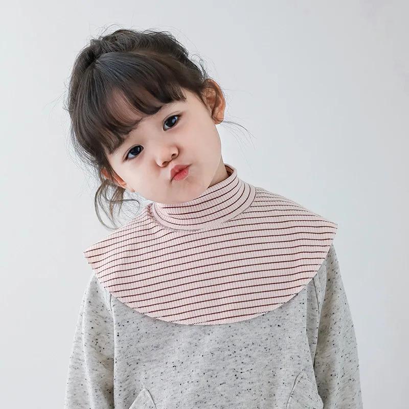 Toddler's Convertible Collar Neck Warmer Autumn Soft Cotton Windproof Fleece Lined Scarf INS Sporty Fashion Unisex Baby Scarf