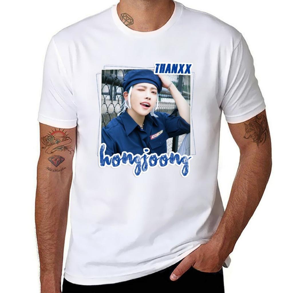 Ateez Hongjoong Tshirt Breathable Mesh Panel Tshirt