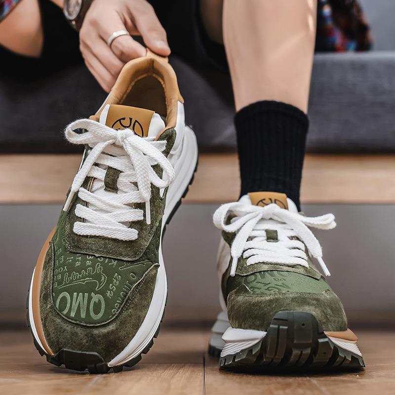 Men's shoes spring 2 new trendy brand versatile casual sports shoes youth running thick sole