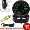 AD 52mm Car Water Temperature Gauge 40-140 Celsius 7 Colors Backlight Water Temp Joint Pipe Sensor Adapter Water Unit Sender