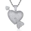European and American Diamond Inlaid Love Pendant Necklace with One Arrow Piercing The Heart Environmentally Friendly Cupid Arrow