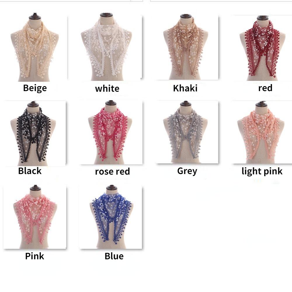 Lenço triangular feminino para igreja, xale de oração bordado, véu de renda floral, cobertura de cabeça com borla, mantilhas para a igreja