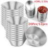 20/12Pcs Sauce Dipping Cup Stainless Steel Condiment Sauce Cup Reusa 1.5oz Mini Sauce Dish Dipping Bowl Salad Dressing Container
