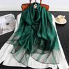 Fashion Stripe Women Silk Scarf Thin Summer Lady Beach Shawl Scarves With Gold Thread Muslim Foulard Female Hijab Headscarf
