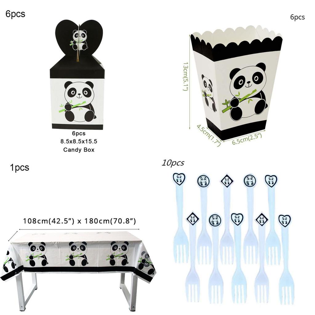 Charming Cartoon Panda Party Supplies Tableware Decor For Children's Day Festivities