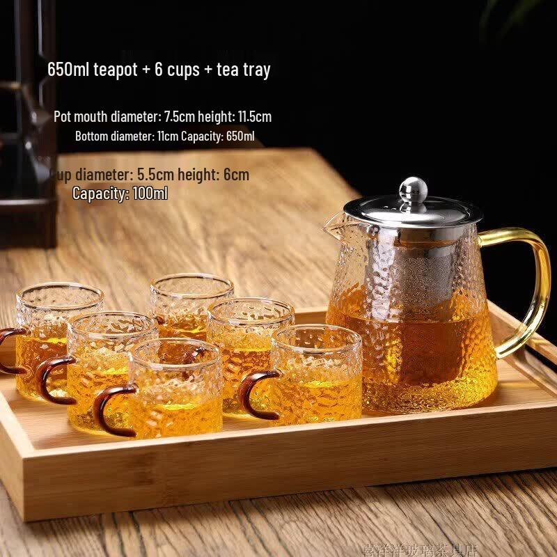 Qiwei Heat-Resistant Thickened Glass Teapot with Glass Infuser