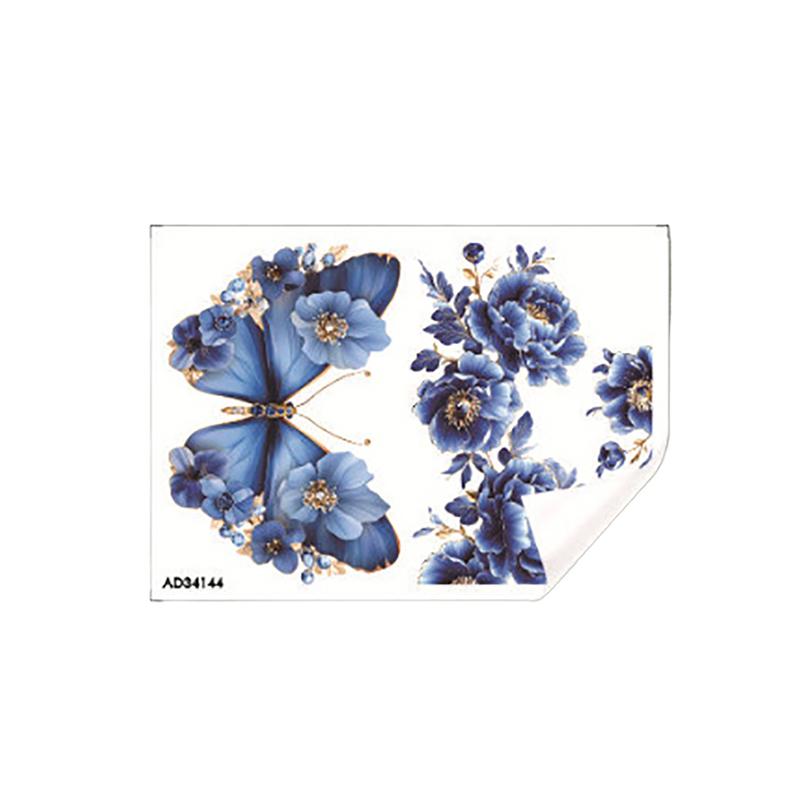 Traumhafter blauer Schmetterling Wandsticker Badezimmer WC Aufkleber Wc Selbstklebendes Wandbild Verschönern Blume Heimdekoration Abziehbilder Badezimmer