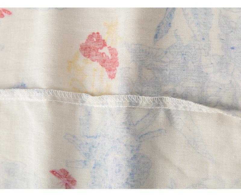 Monet Floral Double-Layer Gauze Pajamas for Women - Light Luxury All-Cotton Set for Spring and Autumn