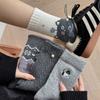 Female Autumn and Winter Thickened Warm Cartoon Cute Cat Wool Mid Tube Socks