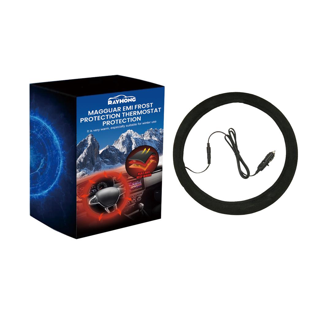 12V Heated Steering Wheel Cover Warm In Winter Universal Fit Steering Wheel Protector Outer for Cars Trucks Vans Car Accessories