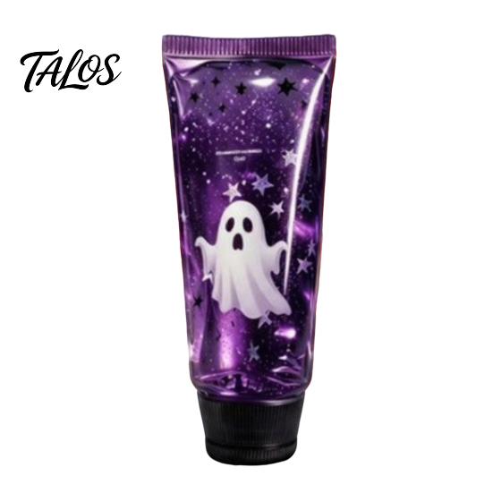 Portable Sensory Tools Halloween Toothpaste Stress Ball, Ghost Purple Starry Slow Rising Soft Tpr Decompression Fidget Toy, Squeeze for Anxiety Relief