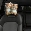 Decorative Car Seat Headrest Case 2Pcs Cute Cat Covers, Breathable Auto All Season Cover Protectors, Stretchy Universal Interior Accessories