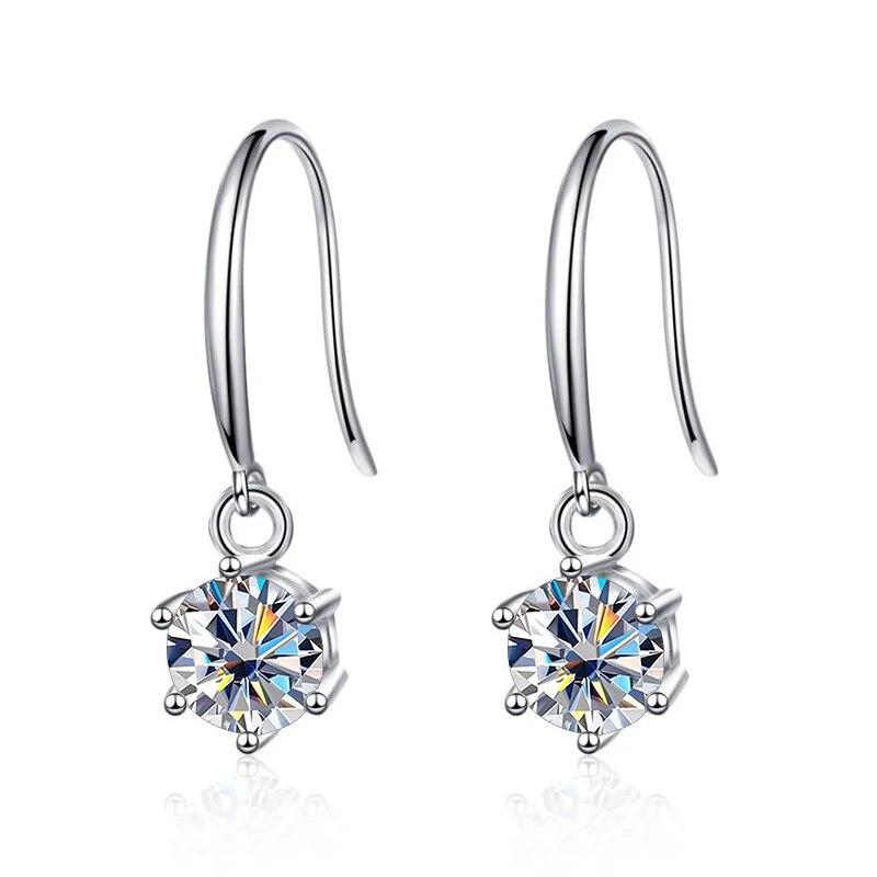 Gica Gema S925 Sterling Silver Inlaid D Color zircon Long Earrings For Girlfriend Valentine's Day Gift