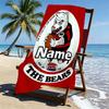 Custom Name Personalized North Sydney Bears Print Beach Towel, for Trip Camping Beach Party Home Decor, Birthday Gift for Family & Friends