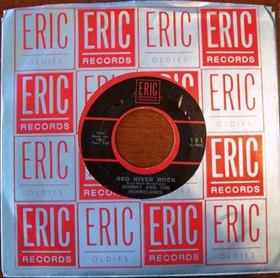 7inch Record JOHNNY & THE HURRICANES - Red River Rock / Reveille Rock 191 Eric Records US Rock Used