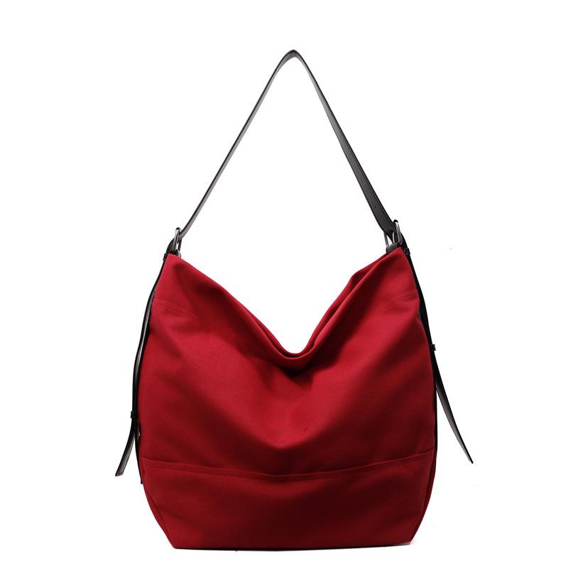 Fashion Large-capacity Bucket Bag Women's New Canvas Learning Class Commuting Shoulder Messenger Bag