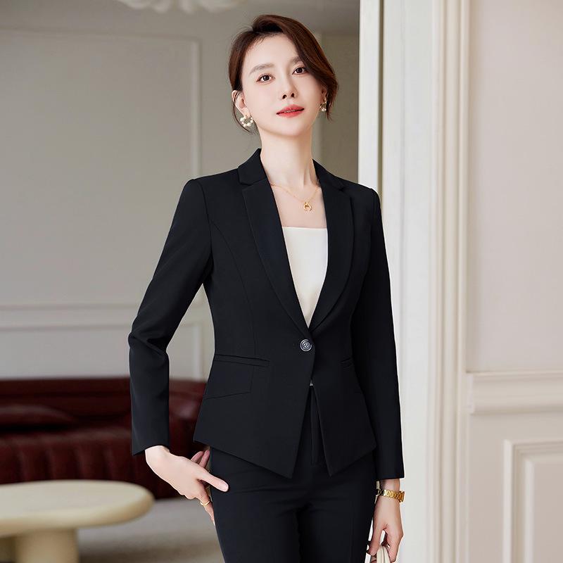 Petite One-Button Women's Suit Set – Elegant Formal Workwear for Spring Office and Jewelry Professionals