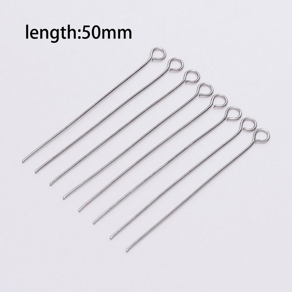 100pcs Stainless Steel Eye Head Pins Metal Eye Pins For Jewelry Making Findings Diy Earrings Pendant Jewelry Pins Supplies
