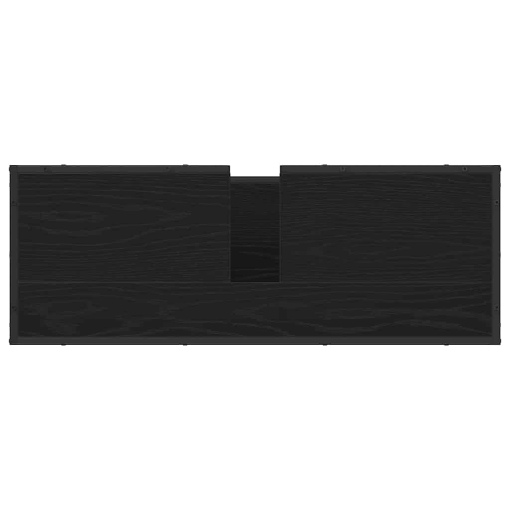 Bathroom Furniture Set 3 Pcs Black Oak Effect Wood Based Material