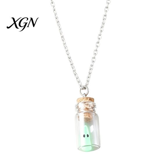 Retro Alternative Necklace Glow Ghost Necklace, Glow-in-The-Dark Bottle Pendant, Cute Mysterious Keepsakes Earrings, Gothic Halloween Jewelry