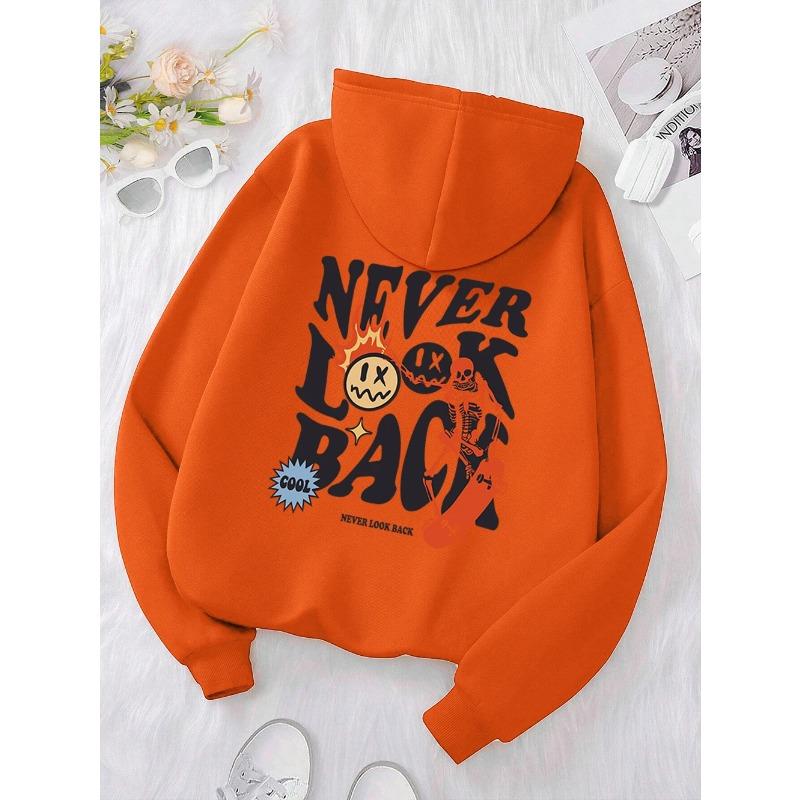 Never Look Back Creative Smile Skull Hoodies Women Warm Comfortable Sweatshirt Loose Hip Hop Street Clothes Loose Hoody Hoodies & Sweatshirts Women’s