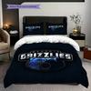 Memphis Grizzlies Blau Geist Stärke Dreiteiliges Set(1 Bettbezug + 2 Kissenbezüge, ohne Füllung)Weihnachts-Geburtstagsgeschenk Bettwäsche-Set