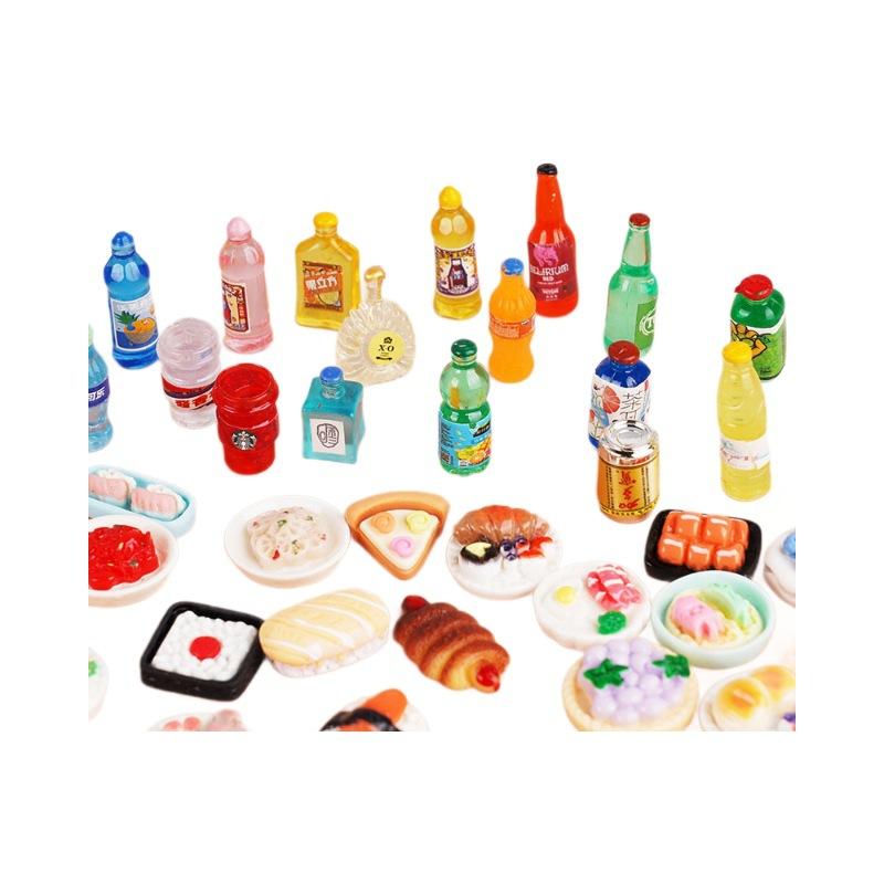 Mini Small Bottle Food Play Miniature Model Real Food Food Play Bulk Bottle Accessories Internet Celebrity Toy Ornament