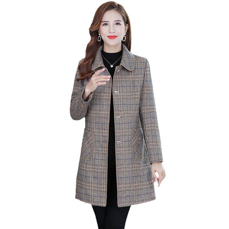 Mid-Length Autumn & Winter Trench Coat for Middle-Aged Women - Stylish and Thick for 40s & 50s