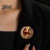 Detachable Brooch Necklace Pin Retro Horseshoe Design Scratch Resistant